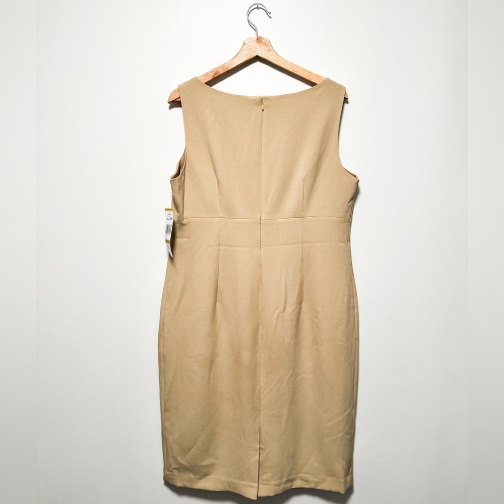 NWT Le Suit Sheath Dress | Open Front Jacket | 2 Piece Set | Size 14 plus | Tan - Picture 5 of 16